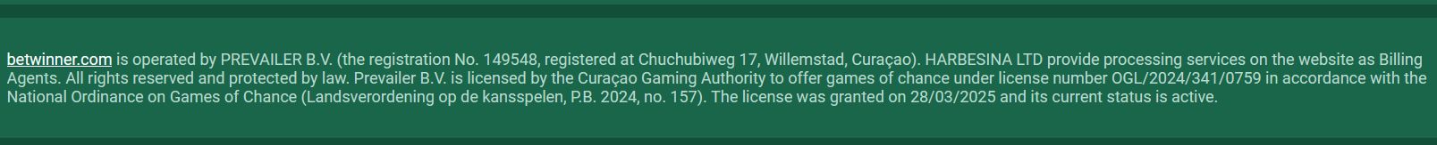 Платежи Betwinner DE